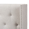 Baxton Studio Ally Beige Button-Tufted Nailhead King Size Winged Headboard 140-7522